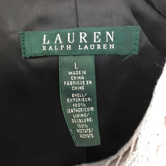 Ralph Lauren Genuine 100% Soft Leather Motorcycle Moto Beverly Jacket Size LARGE - Picture 8 of 8